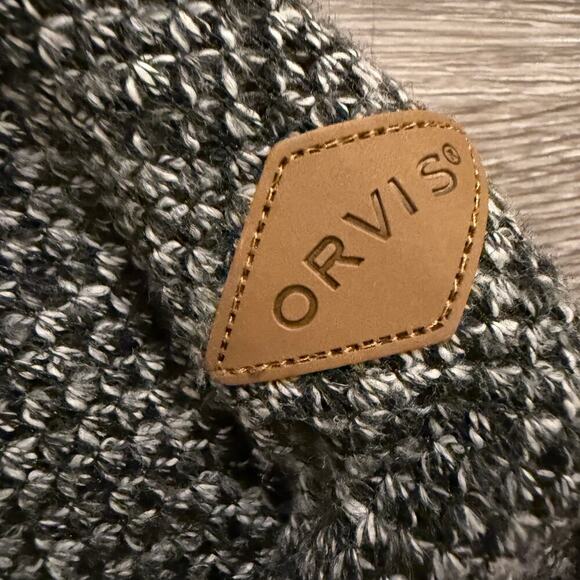 Orvis Sherpa Lined 1/4 Zip Pullover Sweater Gray Men’s Size L Workwear Warm Fall - Picture 4 of 8